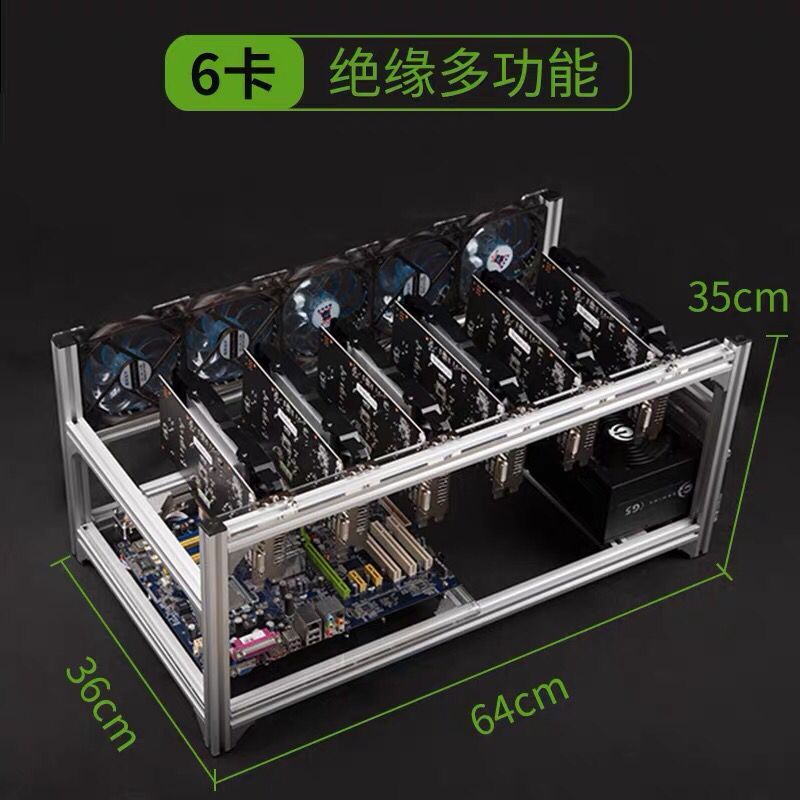 6 8 12 19 GPU Miner Mining Rig - 12 Gpu Open Air Frame Case reseña y precio