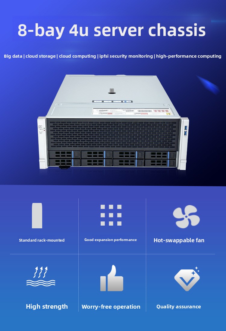 Chasis NAS para Servidor GPU d - 8 Gpu 4U Server Chassis reseña y precio